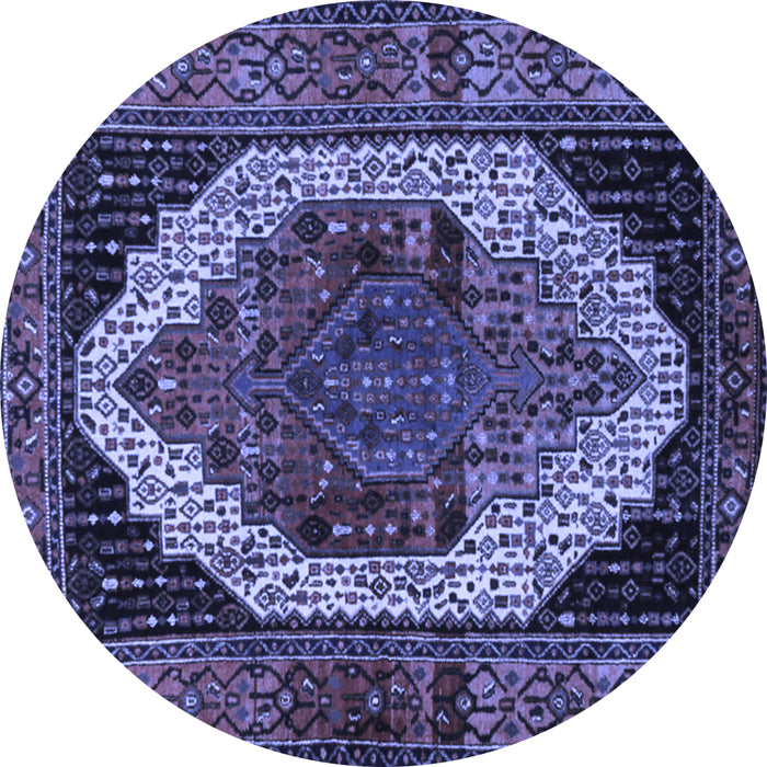 Round Persian Blue Traditional Rug, tr2235blu
