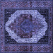 Square Machine Washable Persian Blue Traditional Rug, wshtr2235blu