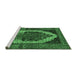 Sideview of Machine Washable Persian Emerald Green Traditional Area Rugs, wshtr2235emgrn