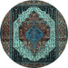 Round Persian Light Blue Traditional Rug, tr2235lblu