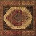 Square Machine Washable Persian Brown Traditional Rug, wshtr2235brn