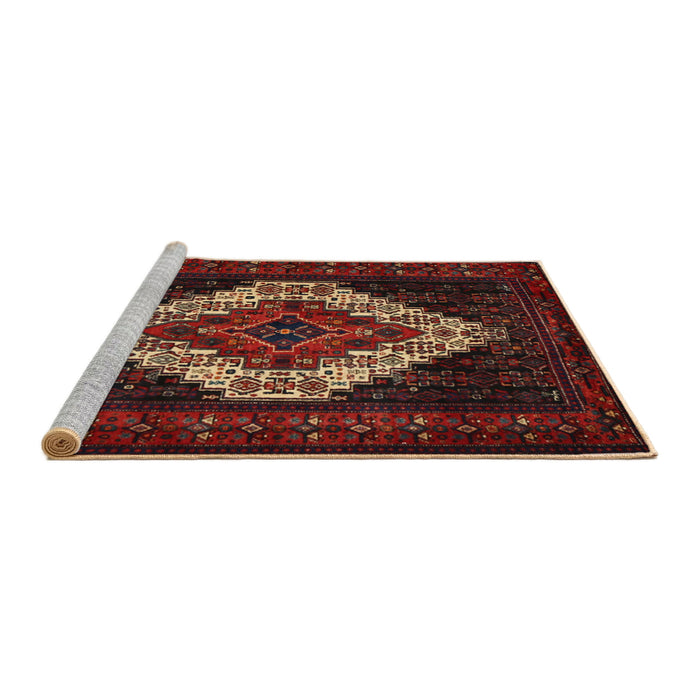 Sideview of Machine Washable Traditional Sepia Brown Rug, wshtr2236
