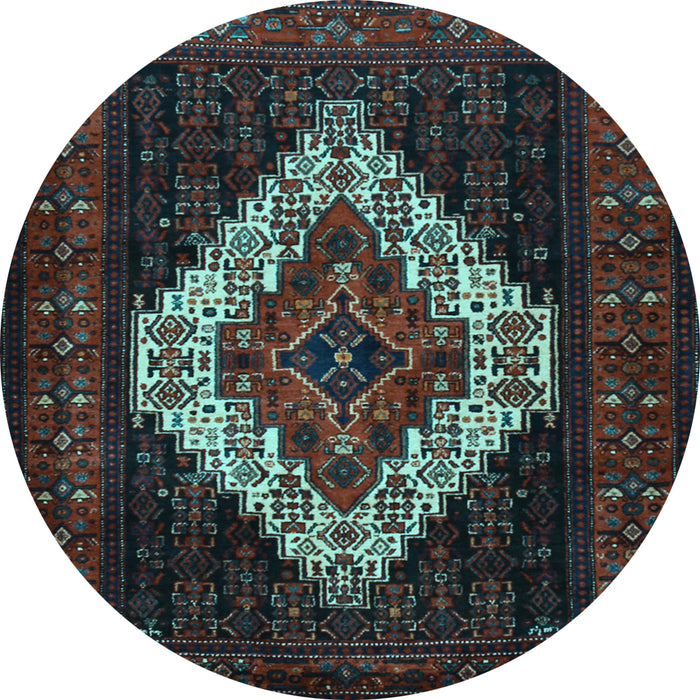 Round Persian Light Blue Traditional Rug, tr2236lblu