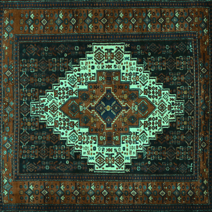 Square Persian Turquoise Traditional Rug, tr2236turq