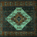 Square Persian Turquoise Traditional Rug, tr2236turq