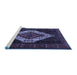 Sideview of Machine Washable Persian Blue Traditional Rug, wshtr2236blu