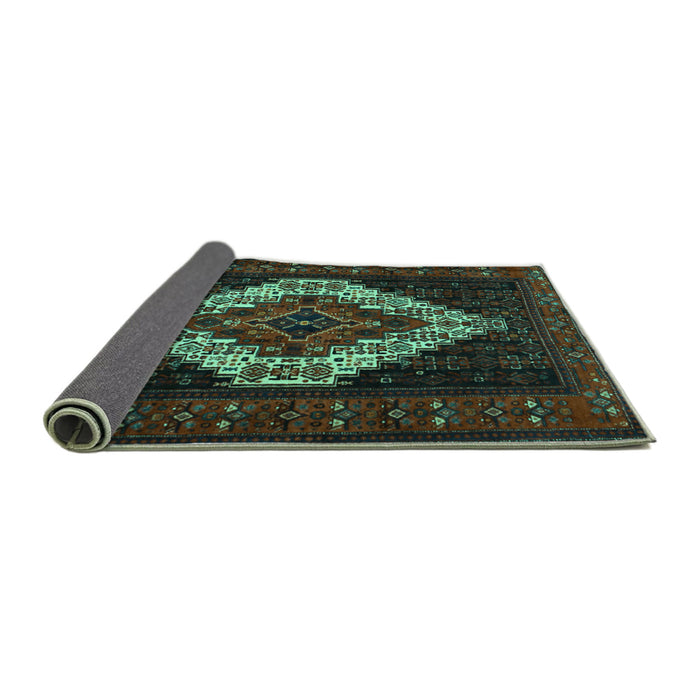 Sideview of Persian Turquoise Traditional Rug, tr2236turq