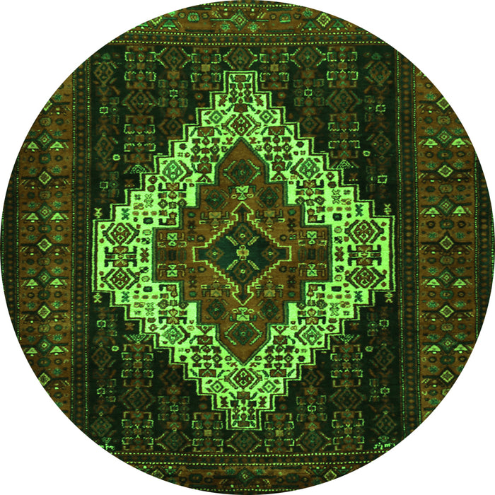 Square Persian Green Traditional Rug, tr2236grn