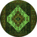 Square Persian Green Traditional Rug, tr2236grn