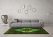 Machine Washable Persian Green Traditional Area Rugs in a Living Room,, wshtr2236grn