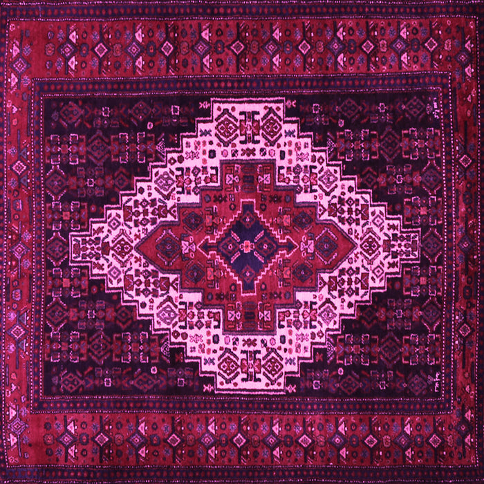 Square Machine Washable Persian Pink Traditional Rug, wshtr2236pnk