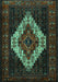 Machine Washable Persian Turquoise Traditional Area Rugs, wshtr2236turq