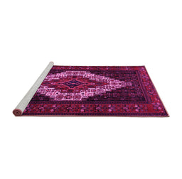 Sideview of Machine Washable Persian Pink Traditional Rug, wshtr2236pnk