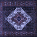 Square Machine Washable Persian Blue Traditional Rug, wshtr2236blu