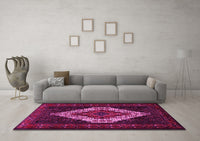 Machine Washable Persian Pink Traditional Rug, wshtr2236pnk