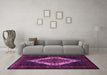 Machine Washable Persian Purple Traditional Area Rugs in a Living Room, wshtr2236pur