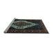 Sideview of Machine Washable Persian Light Blue Traditional Rug, wshtr2236lblu