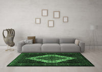 Machine Washable Persian Emerald Green Traditional Rug, wshtr2236emgrn