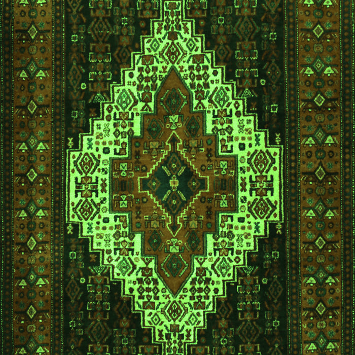 Serging Thickness of Machine Washable Persian Green Traditional Area Rugs, wshtr2236grn