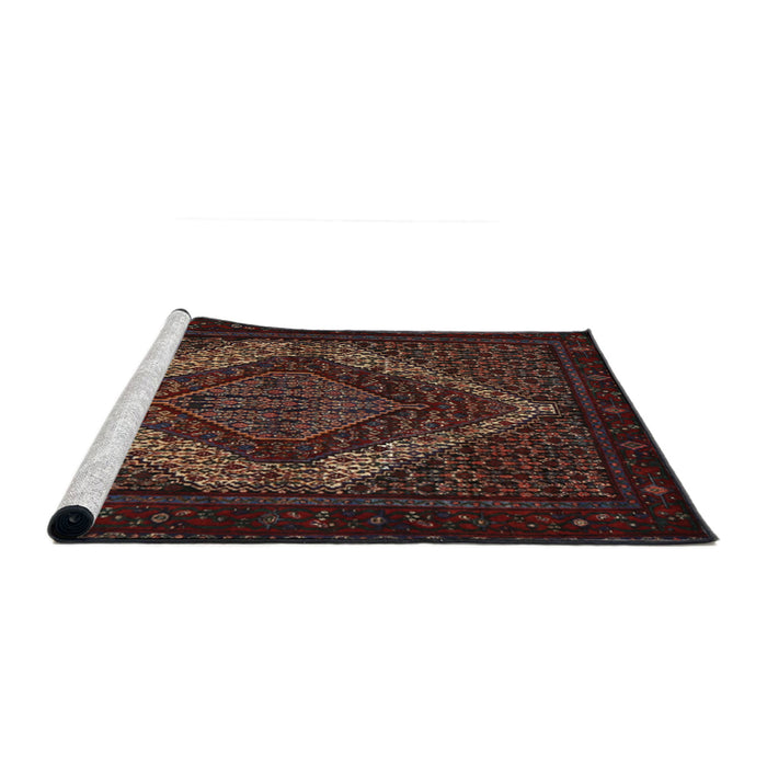 Sideview of Machine Washable Traditional Sepia Brown Rug, wshtr2237