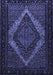 Machine Washable Persian Blue Traditional Rug, wshtr2237blu