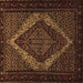 Square Persian Brown Traditional Rug, tr2237brn