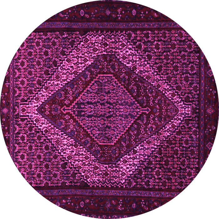 Round Machine Washable Persian Pink Traditional Rug, wshtr2237pnk