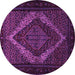 Round Persian Purple Traditional Rug, tr2237pur