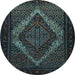 Round Persian Light Blue Traditional Rug, tr2237lblu