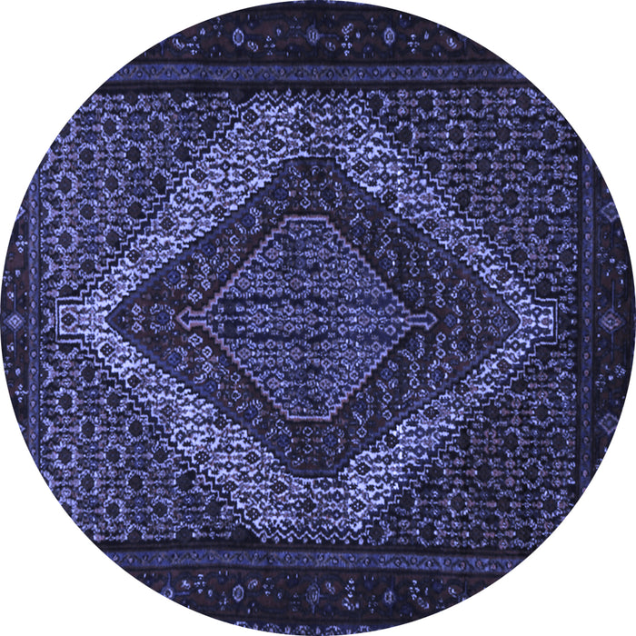 Round Persian Blue Traditional Rug, tr2237blu