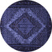 Round Persian Blue Traditional Rug, tr2237blu