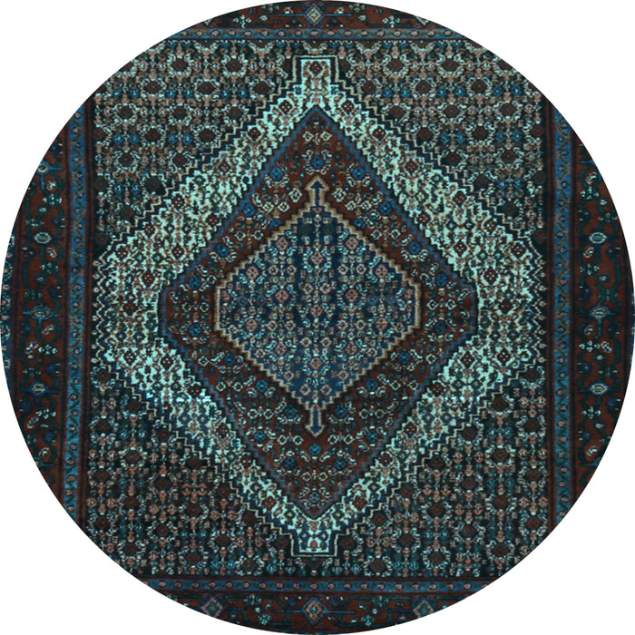 Round Machine Washable Persian Light Blue Traditional Rug, wshtr2237lblu