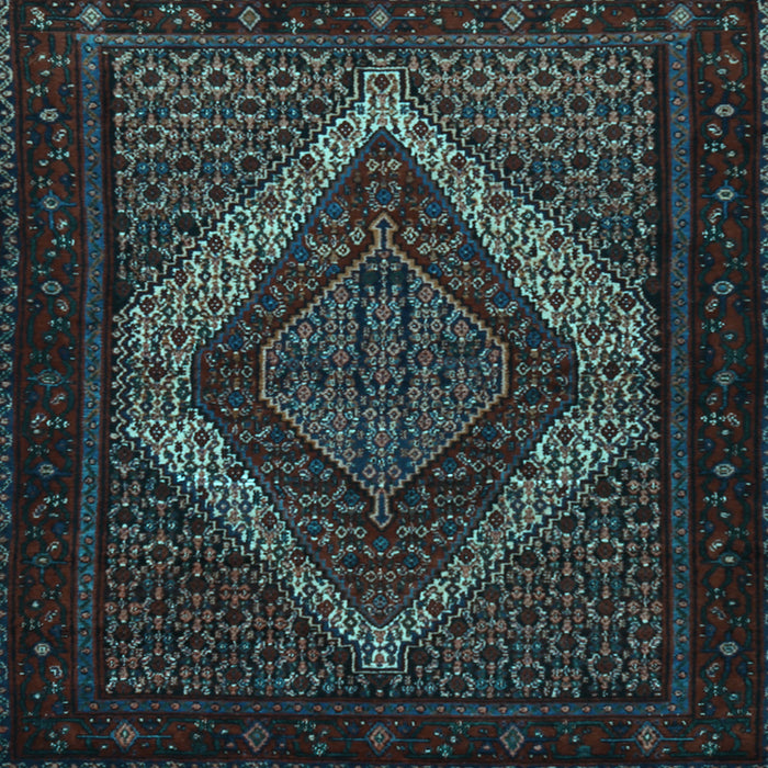 Square Machine Washable Persian Light Blue Traditional Rug, wshtr2237lblu