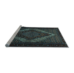 Sideview of Machine Washable Persian Light Blue Traditional Rug, wshtr2237lblu