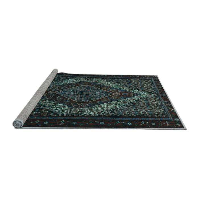 Sideview of Machine Washable Persian Light Blue Traditional Rug, wshtr2237lblu