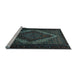 Sideview of Machine Washable Persian Light Blue Traditional Rug, wshtr2237lblu