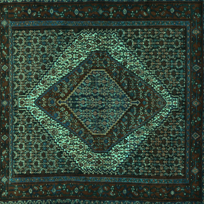 Square Persian Turquoise Traditional Rug, tr2237turq