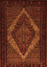 Serging Thickness of Machine Washable Persian Orange Traditional Area Rugs, wshtr2237org