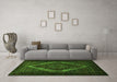 Machine Washable Persian Green Traditional Area Rugs in a Living Room,, wshtr2237grn