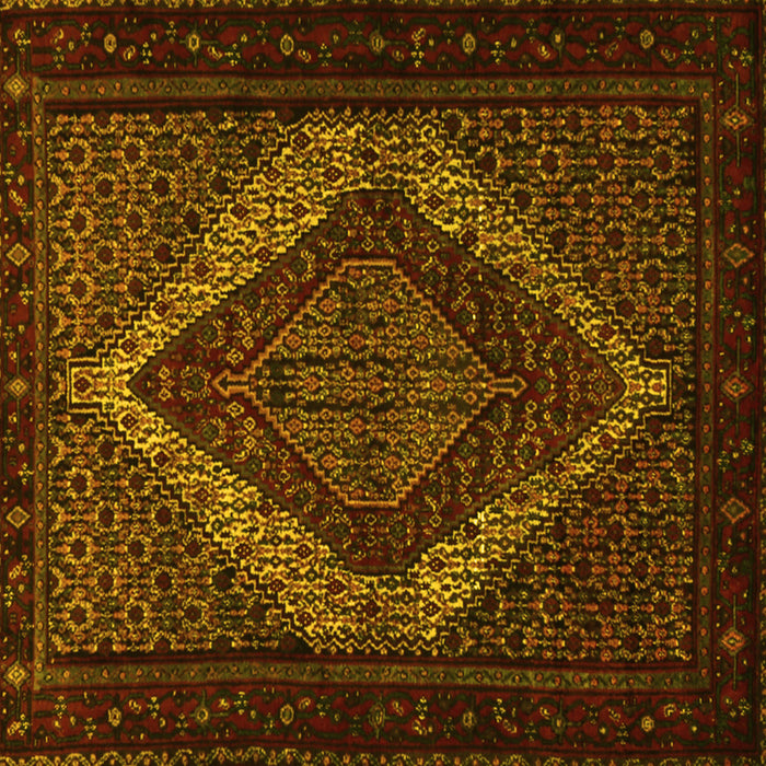 Square Persian Yellow Traditional Rug, tr2237yw