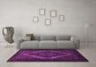 Machine Washable Persian Purple Traditional Area Rugs in a Living Room, wshtr2237pur