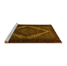 Sideview of Machine Washable Persian Yellow Traditional Rug, wshtr2237yw