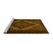 Sideview of Machine Washable Persian Yellow Traditional Rug, wshtr2237yw