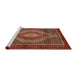 Sideview of Machine Washable Traditional Tomato Red Rug, wshtr2238