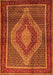 Serging Thickness of Machine Washable Persian Orange Traditional Area Rugs, wshtr2238org