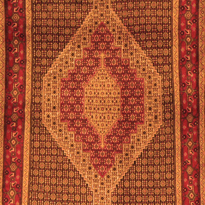 Serging Thickness of Machine Washable Persian Orange Traditional Area Rugs, wshtr2238org