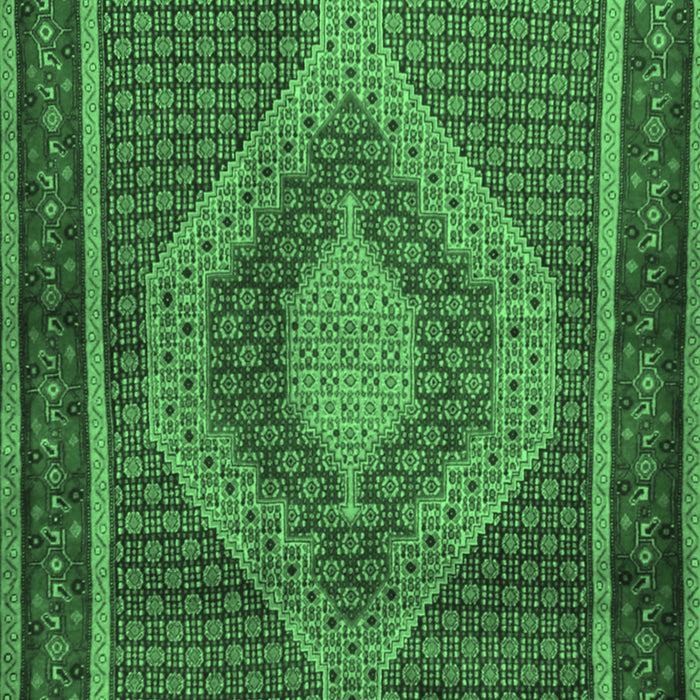 Machine Washable Persian Emerald Green Traditional Area Rugs, wshtr2238emgrn