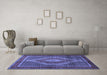 Machine Washable Persian Blue Traditional Rug in a Living Room, wshtr2238blu