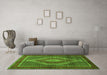 Machine Washable Persian Green Traditional Area Rugs in a Living Room,, wshtr2238grn