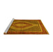 Sideview of Machine Washable Persian Yellow Traditional Rug, wshtr2238yw